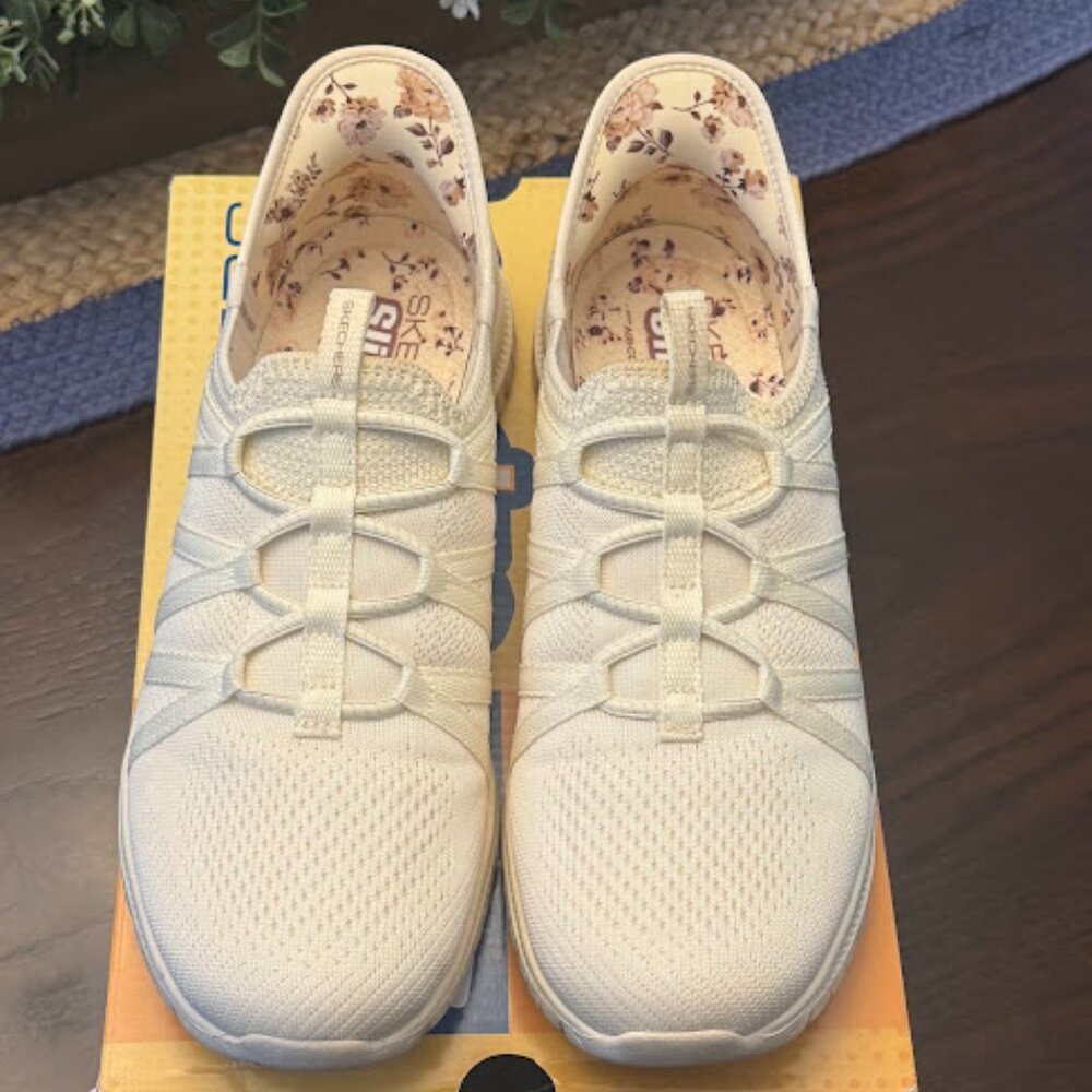 Skechers Slip Ons Washable Women’s Sneakers w/ Air Cooled Memory Foam in Natural - Picture 3 of 9
